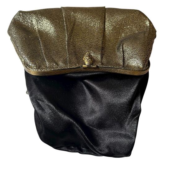 Menbur Event Clutch Gold Tone Metallic Bejewelled Ornate Clasp Retro Handbag - Picture 12 of 14